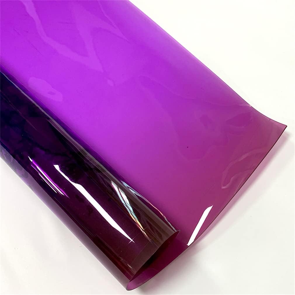 Rollo de cuero sintético de gelatina de PVC morado de 12 x 53 pulgadas de grosor, 0.047 in, impermeable, de vinilo degradado, para manualidades,