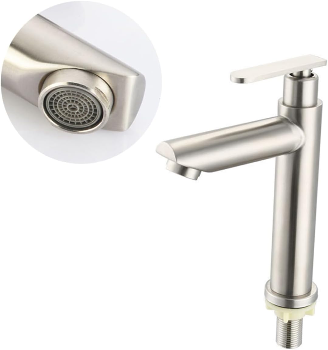 Angoily 2 unids grifo de acero inoxidable brillo de labios contenedores grifo de una sola manija grifo de agua de cocina de acero inoxidable grifo