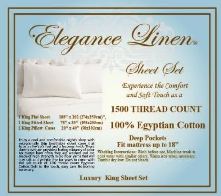 Elegance Linen Juego de sábanas de lujo de 1500 hilos, calidad egipcia, sin arrugas, ultra suave, juego de sábanas de 3 piezas, bolsillo profundo de