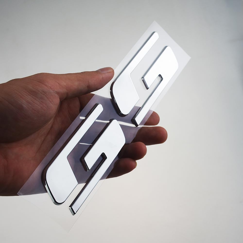3 calcomanías de repuesto para placa de identificación con logotipo 3D SS para Silverado Sierra (cromado)