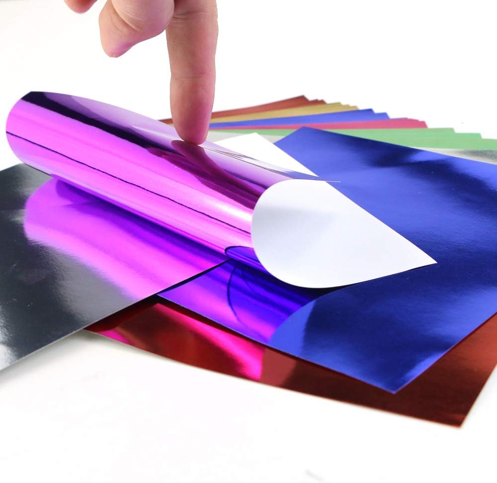 140 hojas de papel plegable de cartulina de color metalizado, hojas de origami para tarjetas de bricolaje, papel de invitación y álbum de recortes,