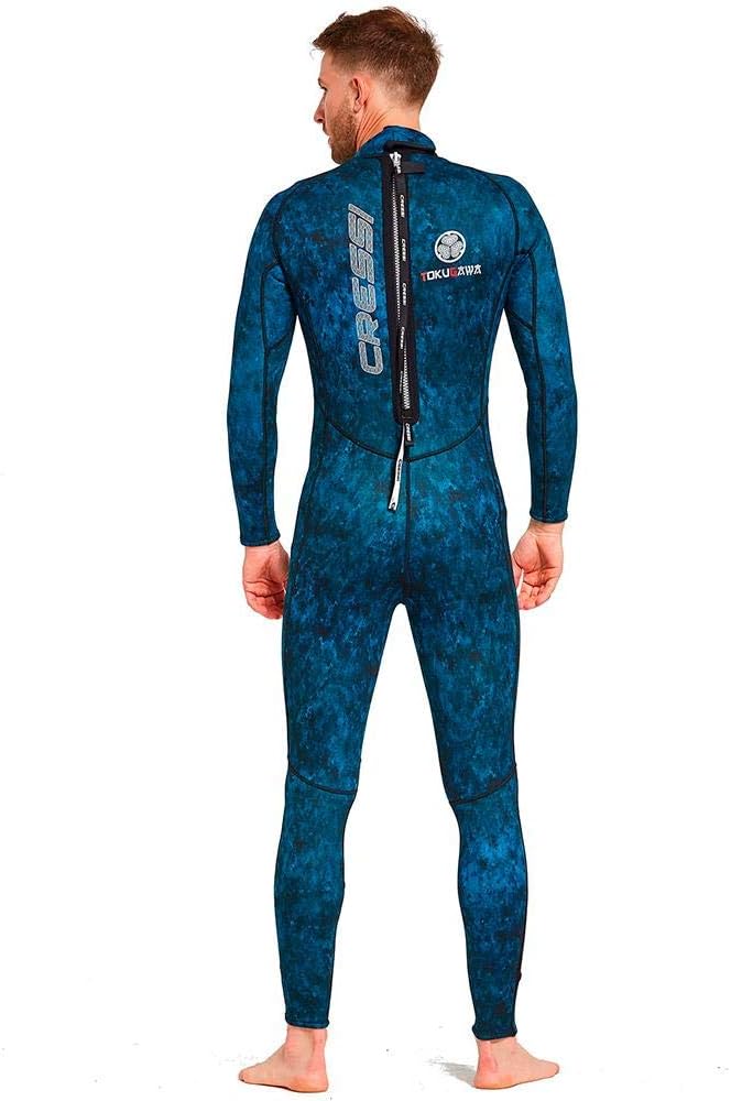 Cressi Traje de neopreno de una pieza de pesca submarina y apnea con almohadilla de pecho, protección de rodilla, diseño anatómico – Tokugawa