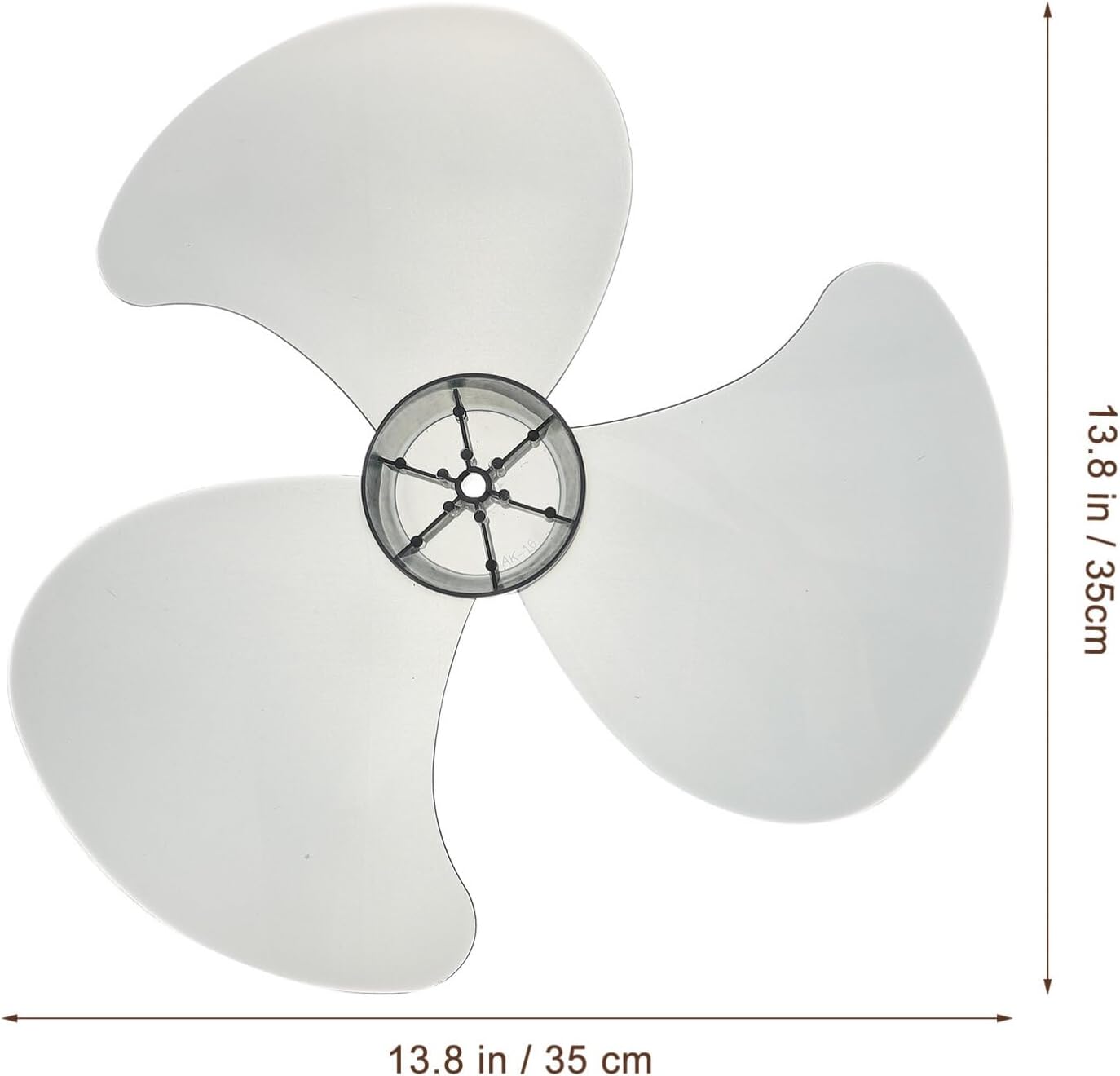 Uonlytech Hoja de ventilador de plástico hojas pieza de repuesto de cuchillas de ventilador de plástico, 3 hojas con cubierta de tuerca, pedestal de