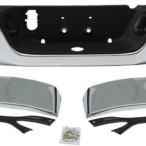 Parachoques trasero cromado de acero para Dodge Ram 1500 2009-2018, Ram 2500 3500 2010-2012, modelos con doble escape y asistencia de estacionamiento Parachoques trasero cromado de acero para Dodge Ram 1500 2009-2018, Ram 2500 3500 2010-2012, modelos con doble escape y asistencia de estacionamiento