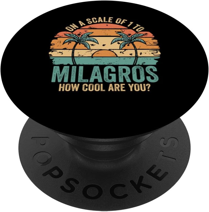 MILAGROS Cute Retro Girls Groovy MILAGROS Personalized Name PopSockets Standard PopGrip