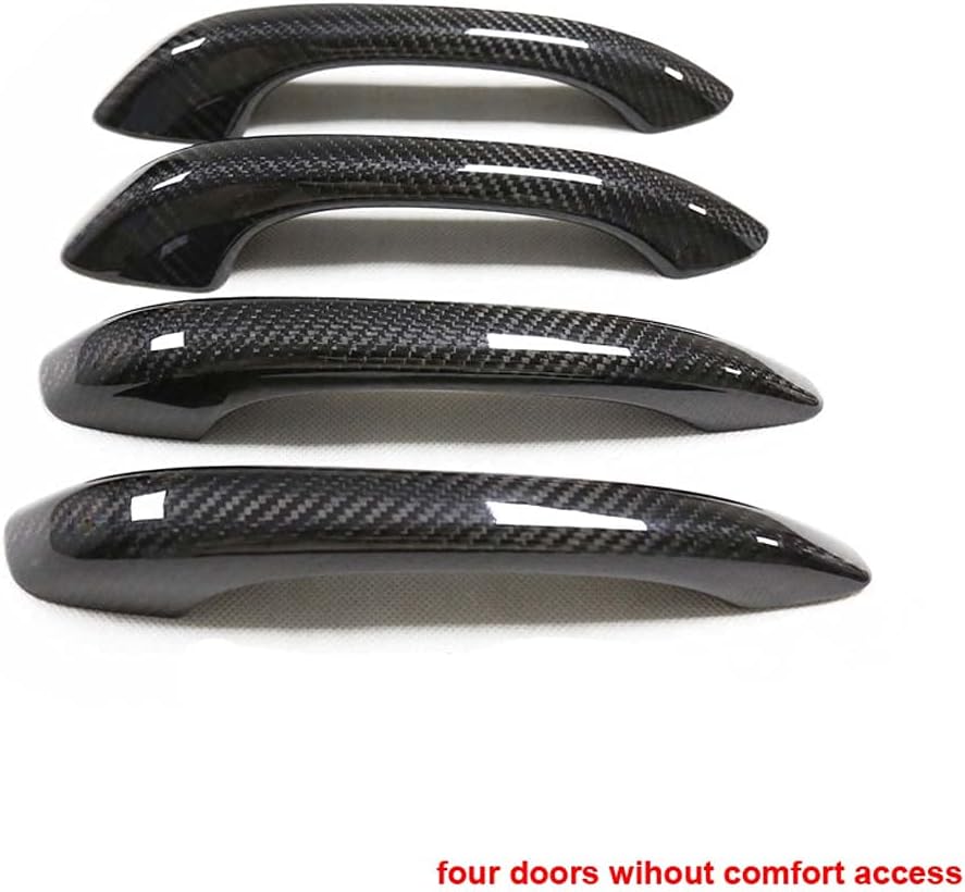WLKE Cubierta exterior de fibra de carbono real para manija de puerta para Porsche MACAN 2014-2022 (cuatro puertas sin acceso cómodo)