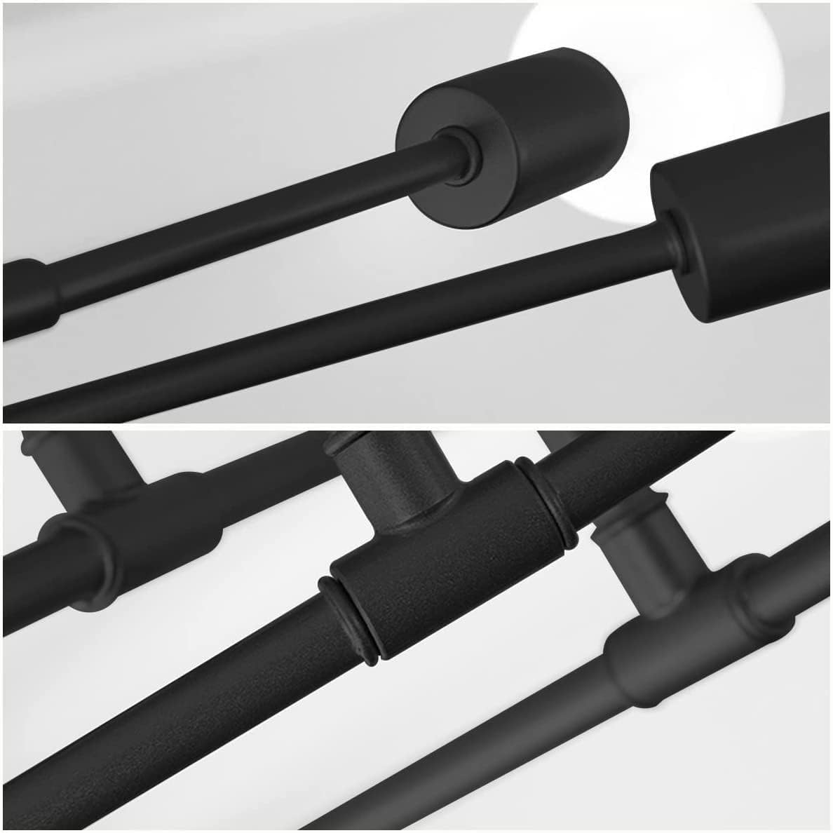 Lámpara de techo semiempotrada, moderna lámpara Sputnik con 6 luces, lámpara de techo Sputnik moderna con base de bombilla E26, accesorios de