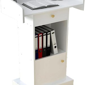 JITEM Atril Podium – Podio de madera de fibropanel de densidad media para atril con estante de almacenamiento, ideal para oradores, conferencias, JITEM Atril Podium – Podio de madera de fibropanel de densidad media para atril con estante de almacenamiento, ideal para oradores, conferencias,