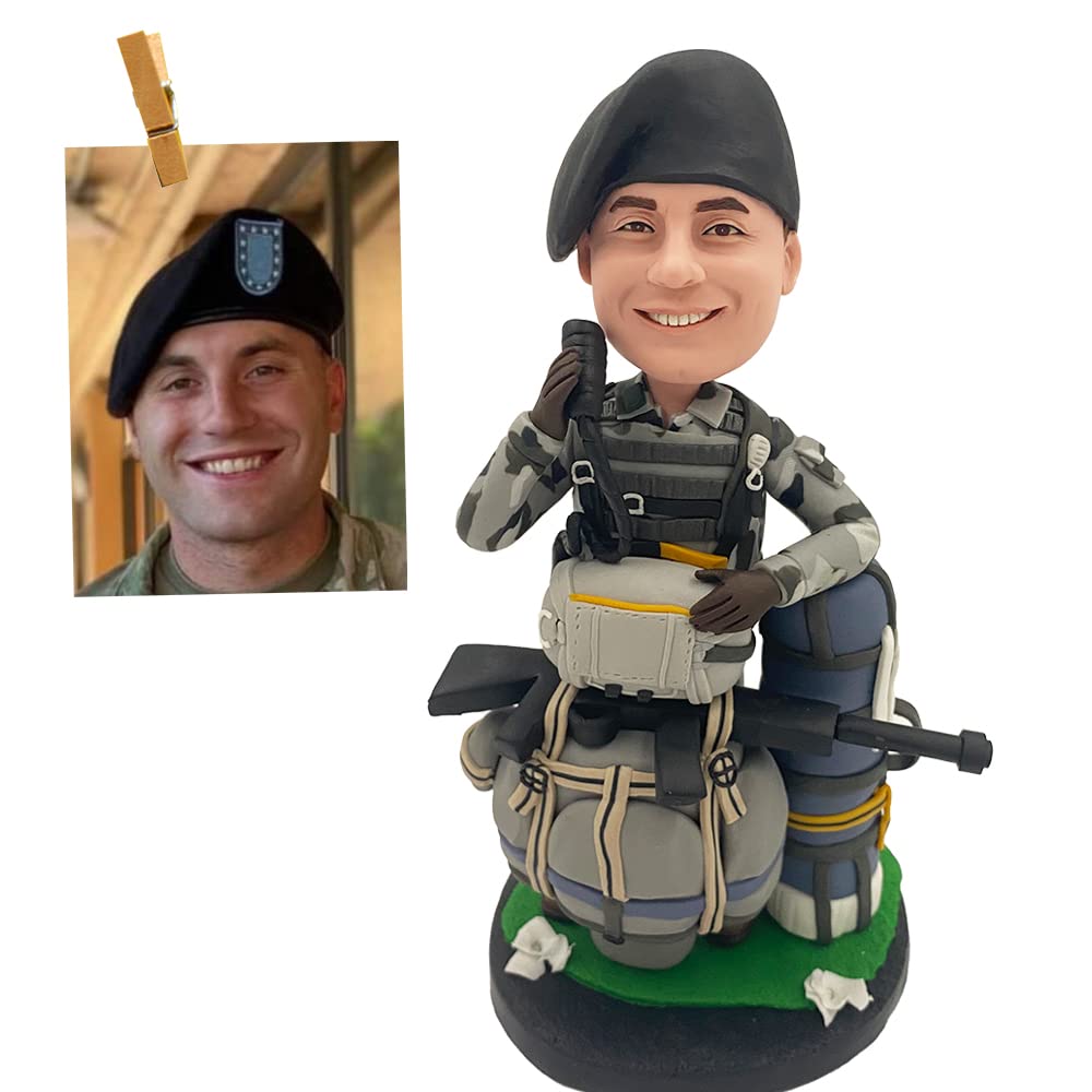 Navy Gift Custom Soldier Bobbleheads Personalized Army Bobbleheads Handmade Military Figurines Based on Your Pictures, Best Gift for Your Armyman