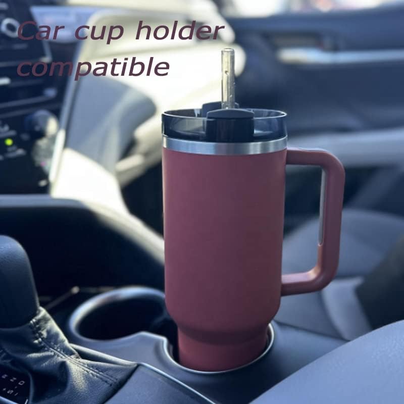 Vaso personalizado de 40 onzas con asa y pajita, vaso aislado de acero inoxidable, motivación para el gimnasio, taza de viaje, botella de gimnasio,