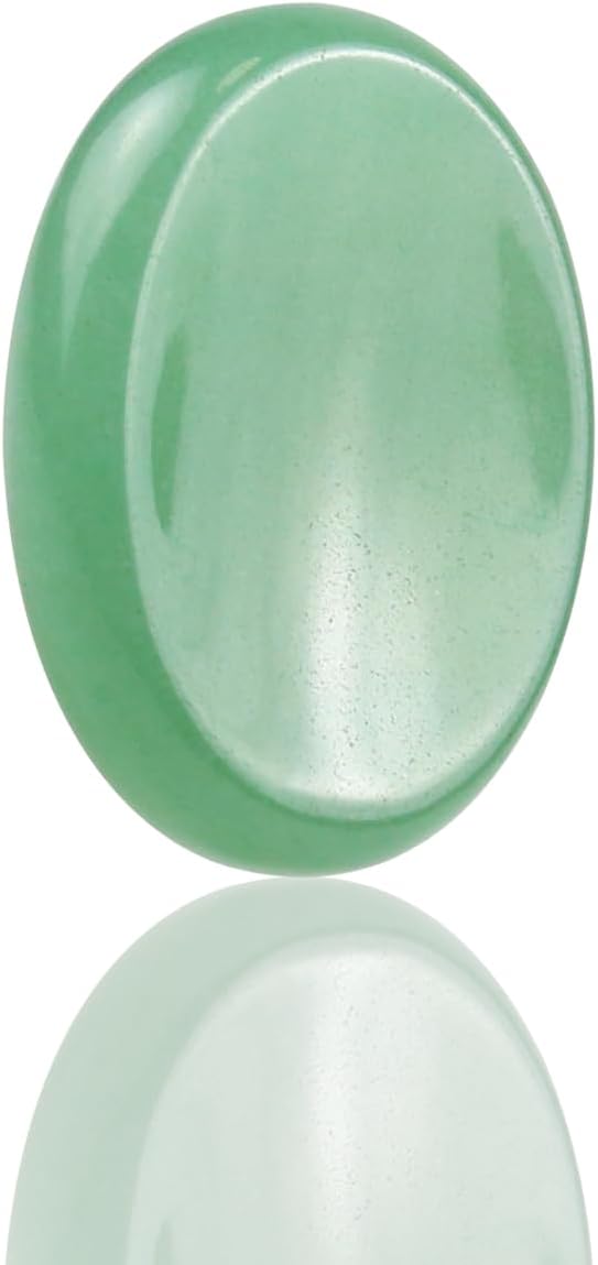 Piedras de preocupación cristal de aventurina verde para niños, cristales de chakra y piedras curativas, piedra de palma ovalada, piedra para