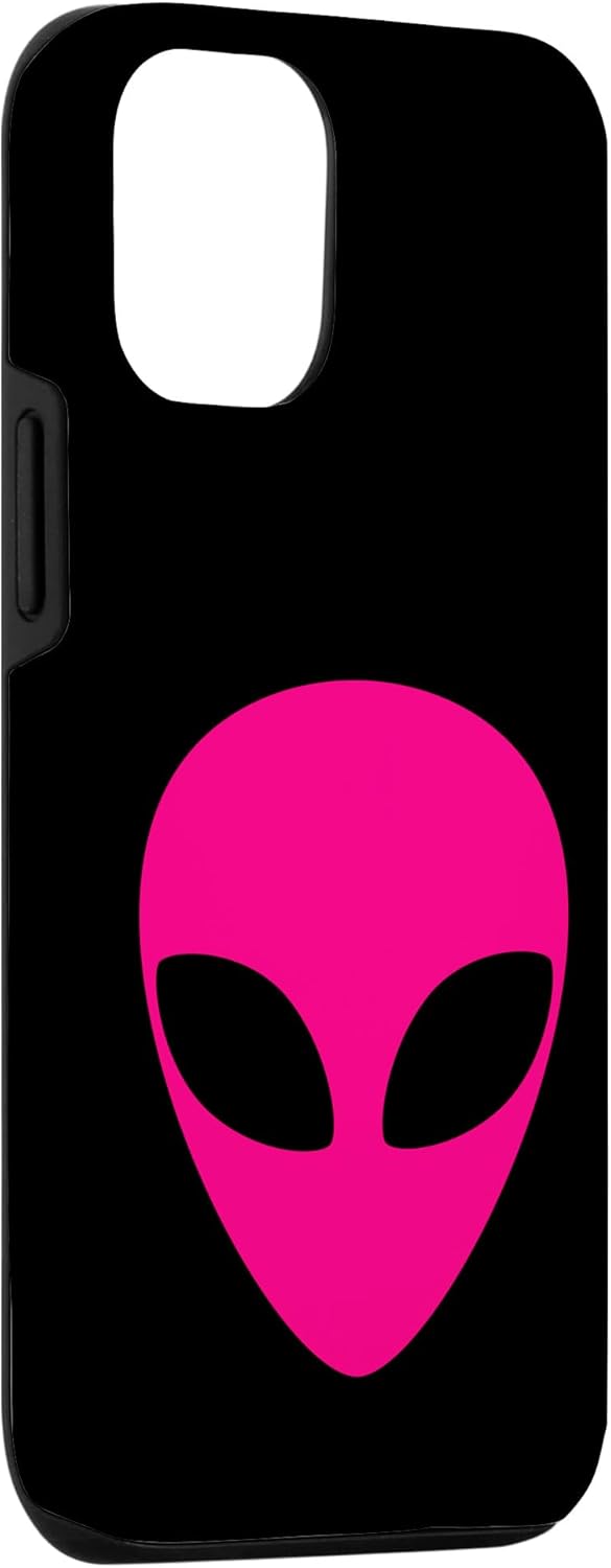 Funda extraterrestre rosa para iPhone 13 Pro Alien Head Weird Halloween Space UFO