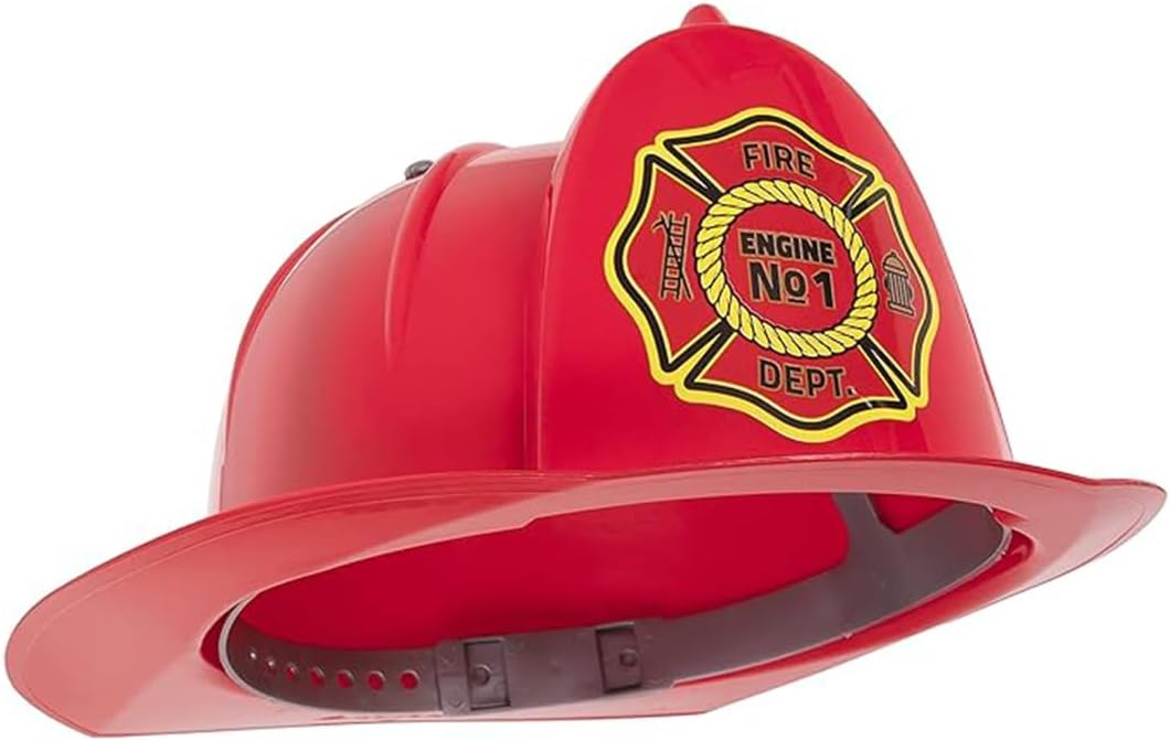 Kangaroo Sombrero de bombero, juguete de simulación, disfraz de bombero de plástico, sombrero rojo, accesorios para casco de fuego, perfecto para