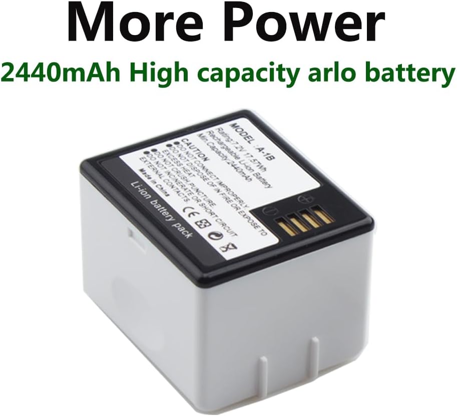 Paquete de 2 baterías A-1 VMA4400 compatibles con Arlo ProArlo Pro 2, baterías recargables solo para cámara Arlo ProPro 2