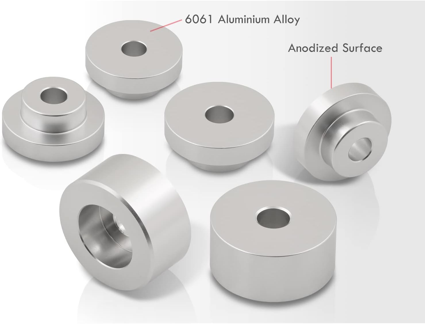 AJP Distributors Kit de bujes de soporte diferencial trasero de aluminio sólido compatible con cromo, repuesto para 240SX S13 S14 Silvia 2.4L KA24DE