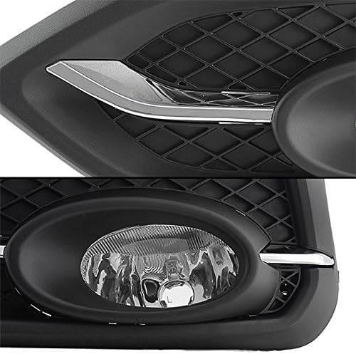AKKON – Para Honda Civic 2DR Coupe 2014 2015 lente transparente parachoques conducción niebla luz con interruptor + bombillas