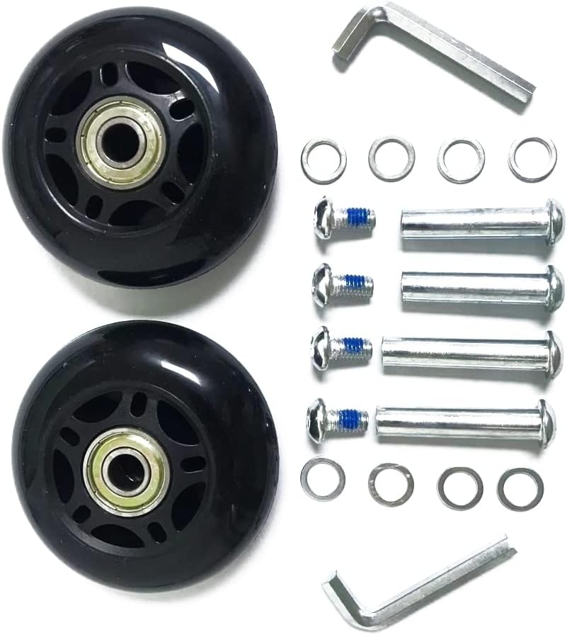 2 ruedas de repuesto para maletas de equipaje, 50647075843.543 in ruedas de goma en línea con kits de reparación de rodamientos ABEC-7 608ZZ de