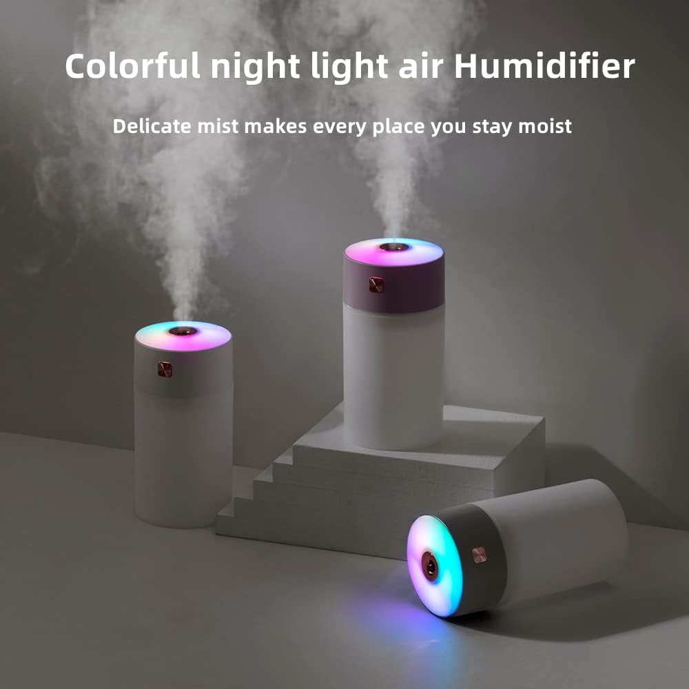Aerfoyun Mini Humidifier,USB Colorful cool mist humidifier air humidifier humidifiers for bedroom2 Mist Modes, Auto Shut-OffSuper Quiet Portable