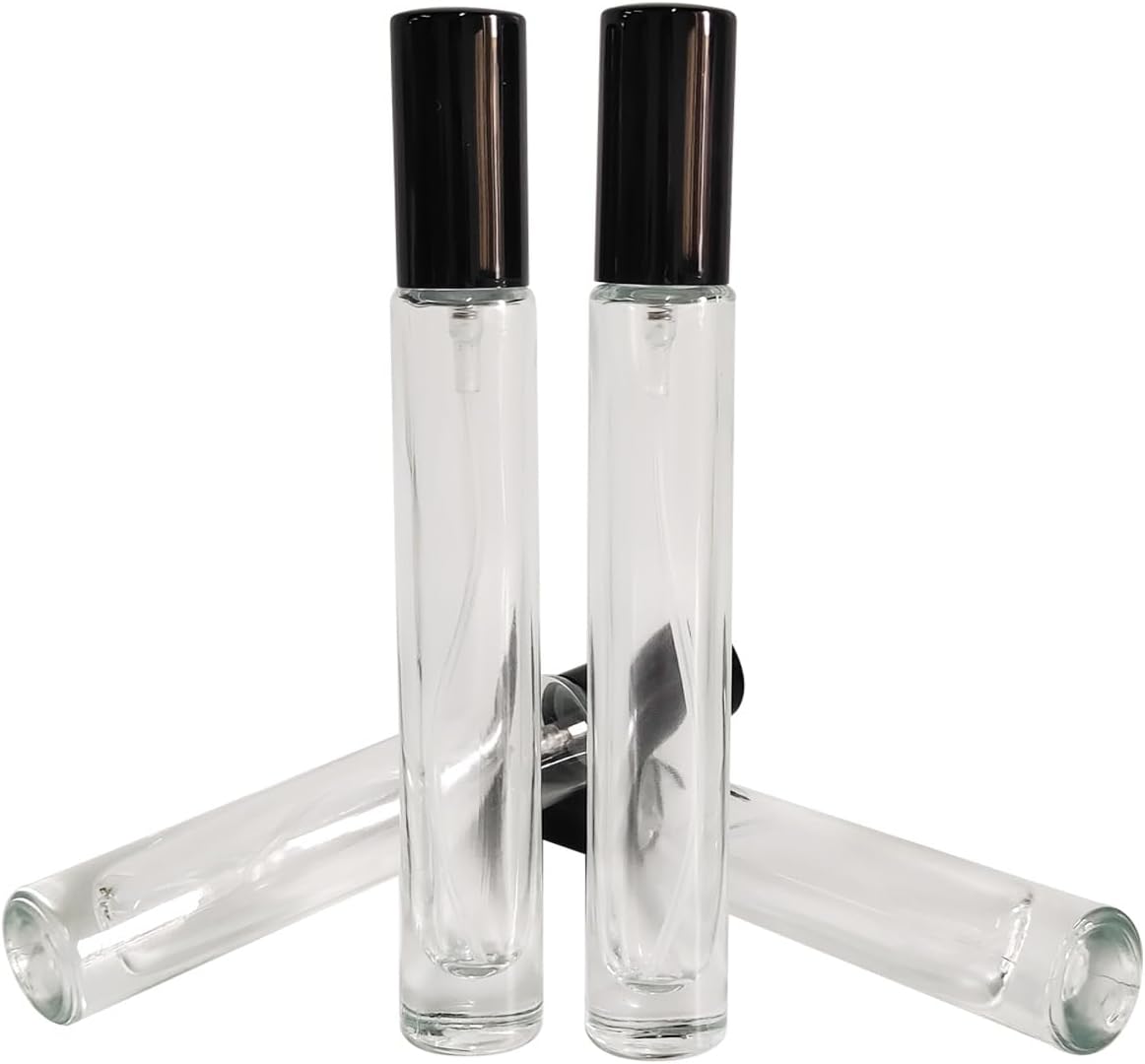 Mini spray de perfume de 0.3 fl oz, botella de vidrio atomizador, botellas de perfume recargables, botella de spray portátil de aceite esencial de