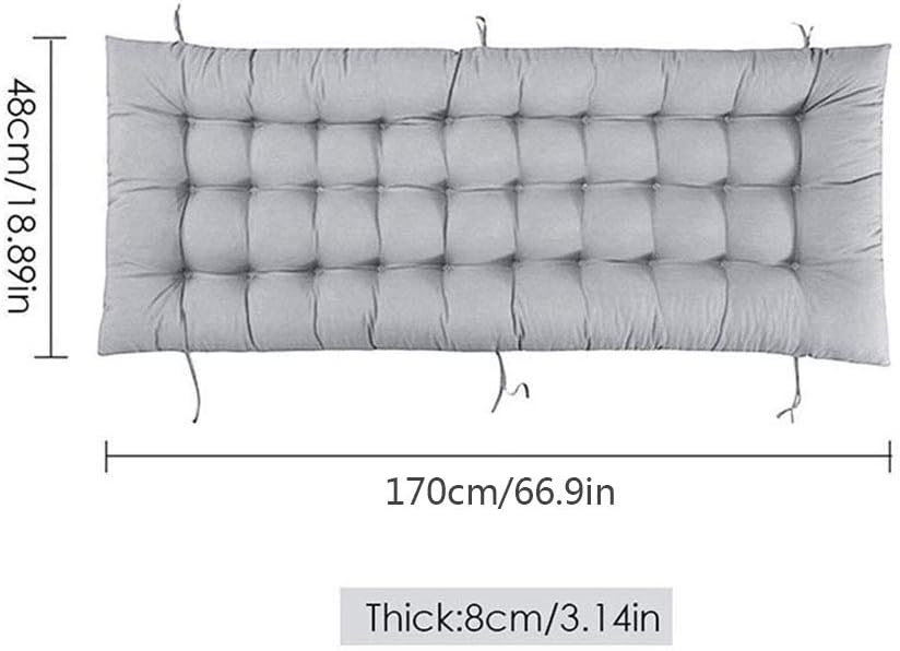 Moonase Cojín para tumbona de patio de 67 pulgadas, para sofá mecedora para interiores y exteriores, con lazos y cubierta superior, antideslizante,