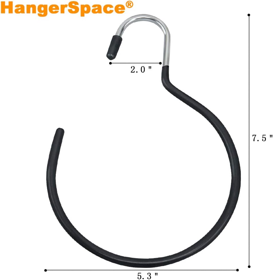 HangerSpace Perchas para cinturón, bufandas, anillos, 5 piezas antideslizantes para colgar lazos, organizador de armario, soportes de accesorios