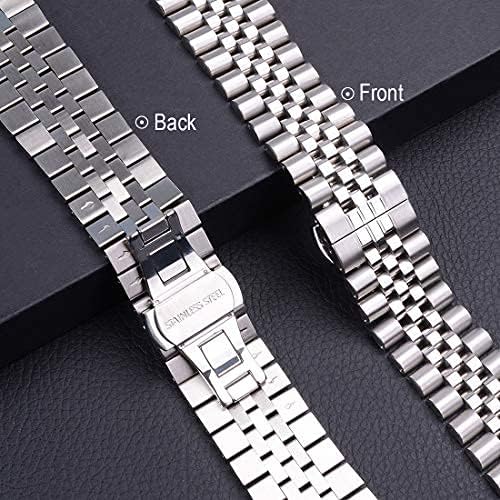 Wolait – Correa pesada de acero inoxidable con cierre plegable de mariposa para iWatch Series 76SESeries 543 compatible con Apple Watch Band de 1.77