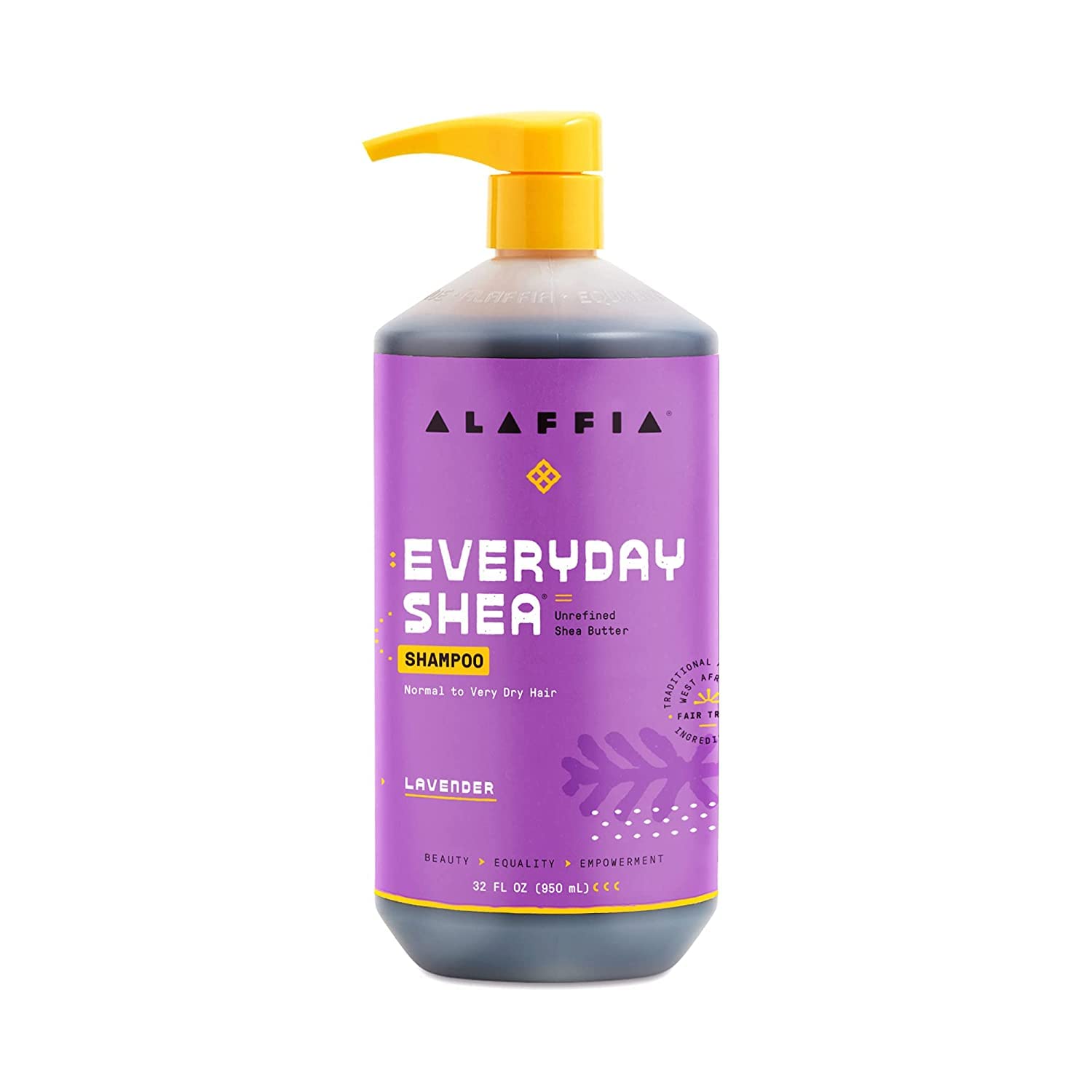 Alaffia Champú de karité EveryDay, champú de limpieza suave para cabello normal a seco, hecho con manteca de karité sin refinar de comercio justo,