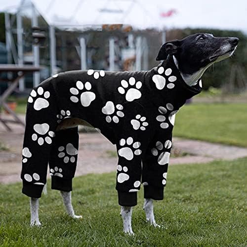 Cnkwei Pijama de perro mediano y grande con estampado de pata de perro