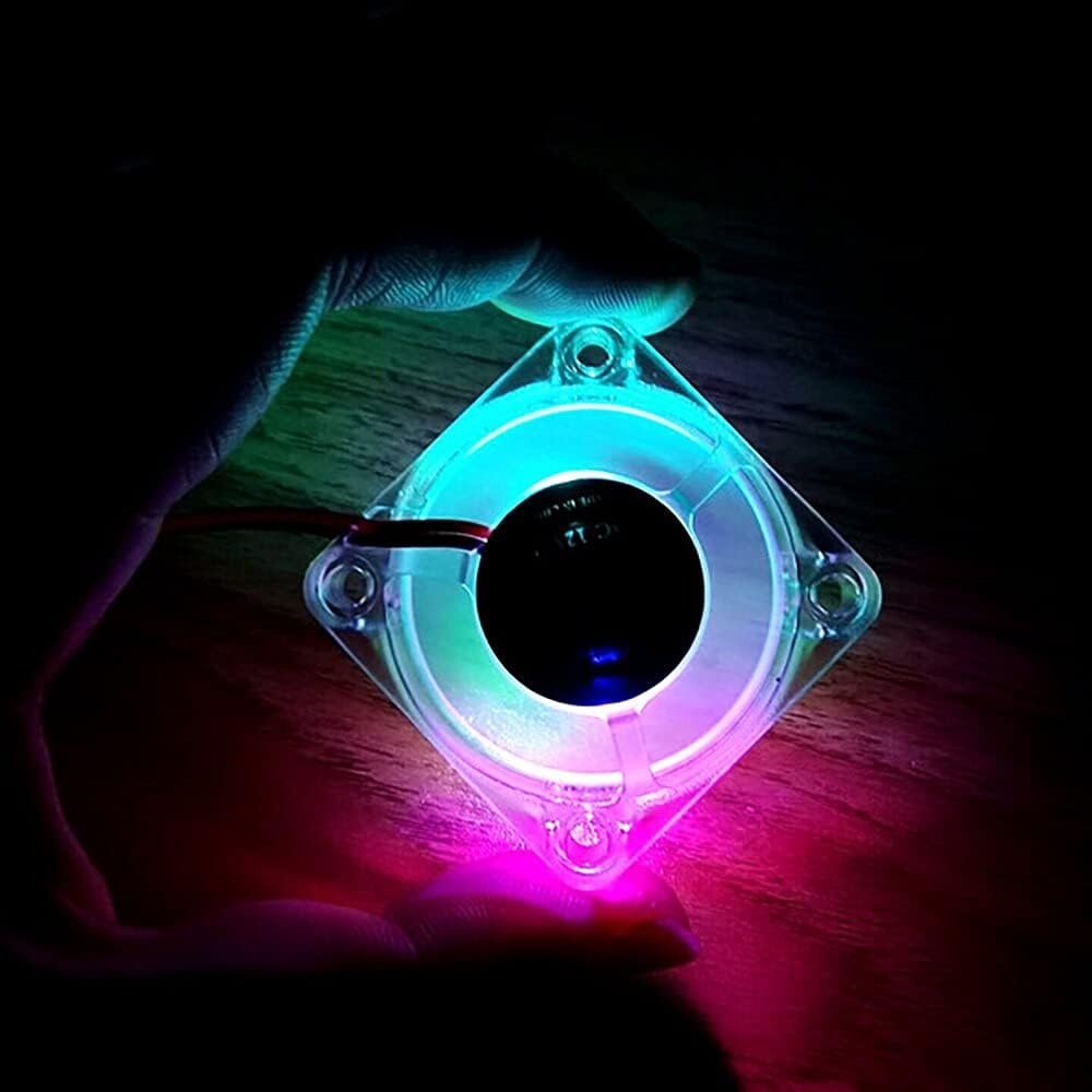WINSINN Ventilador RGB de 1.181 in de 12 V, impresora 3D colorida LED micro ventiladores de 12 voltios 3010 rodamiento hidráulico, refrigeración sin
