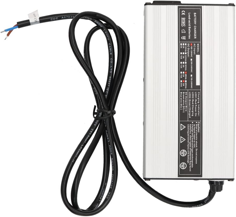 Nakkaa Cargador de batería de cable desnudo para carrito de golf de 48 V 6 A, compatible con EZGO Club Car TXT