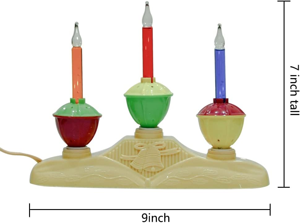 Goothy Lámpara de vela de burbujas de 3 luces, lámparas eléctricas de vela de ventana con 4 luces de burbujas multicolor (1 repuesto), base C7E12,