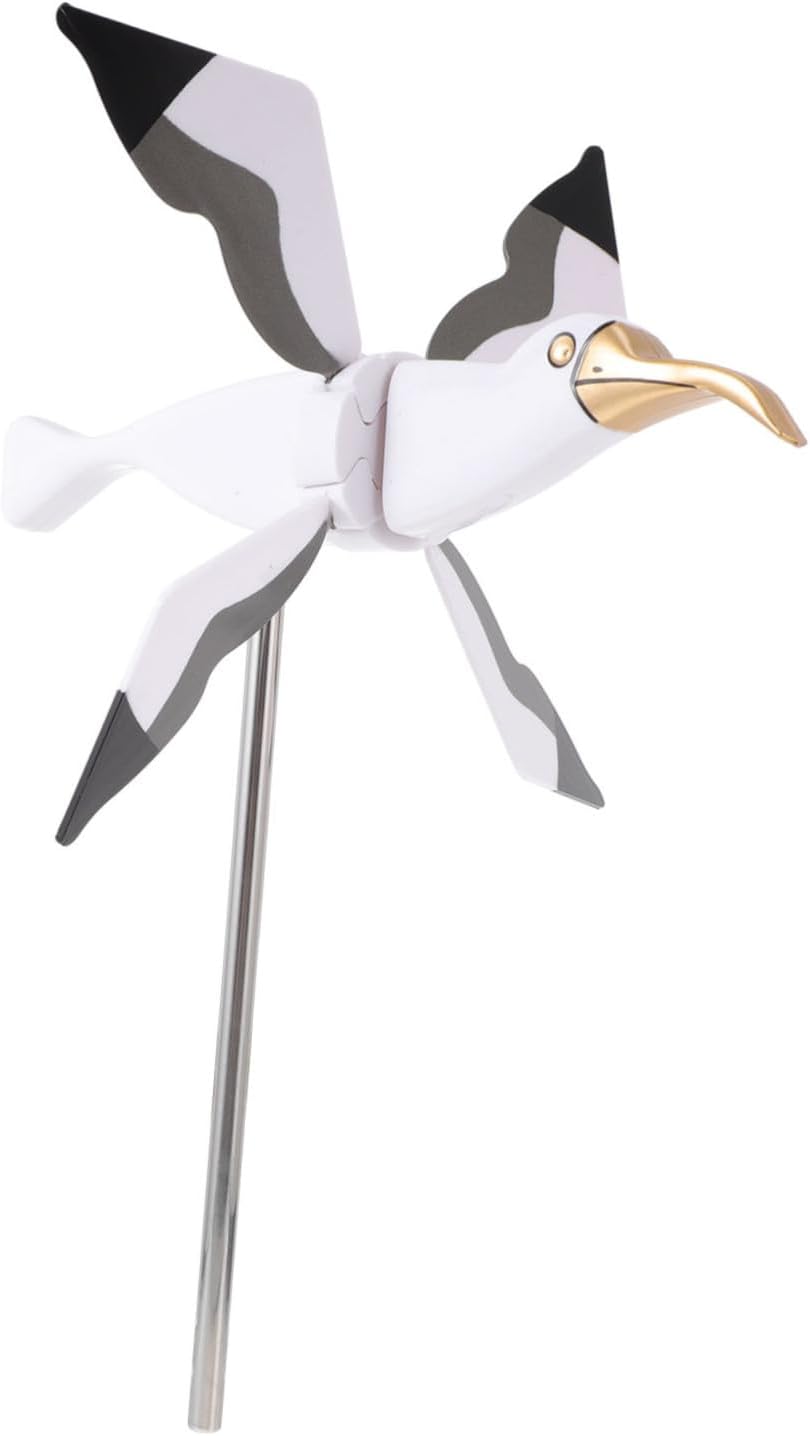 Molino de viento de gaviota decoración de animales de metal decoración exterior juguetes para molinos de viento al aire libre animal Whirligig