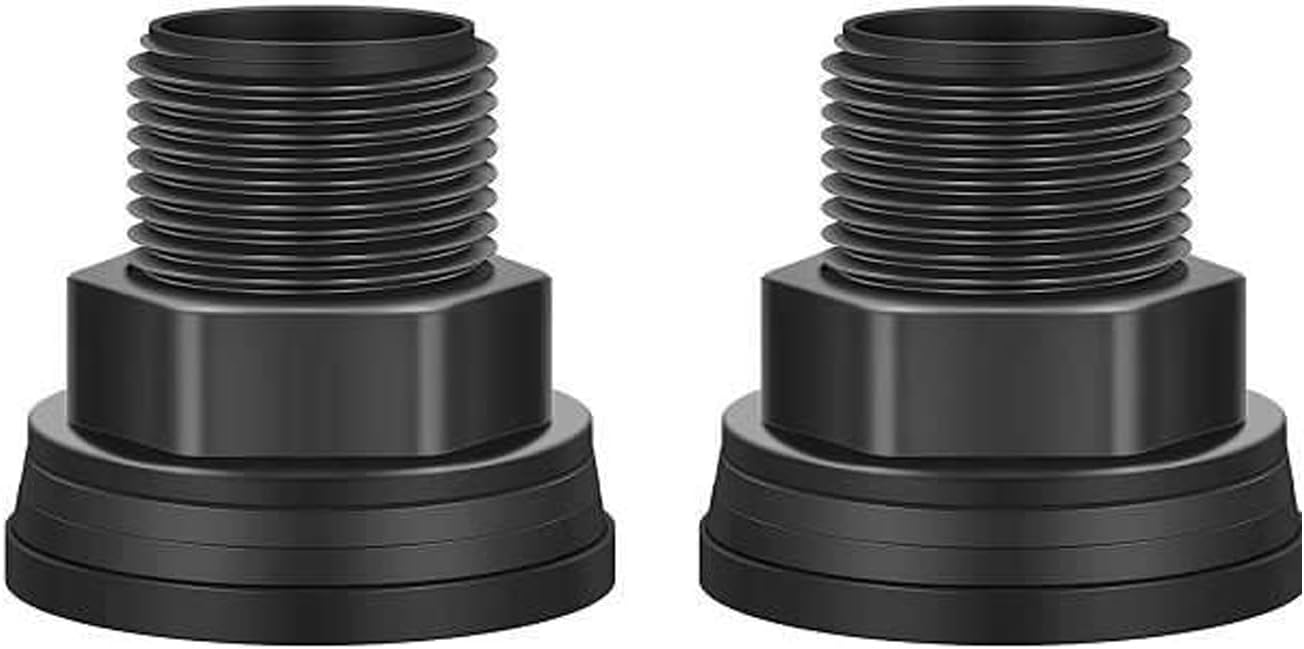 Conectores de montaje de mamparo de PVC  2 piezas, 34 pulgadas macho 12 pulgada hembra  tanque de agua, barril de lluvia, kit de fontanería de