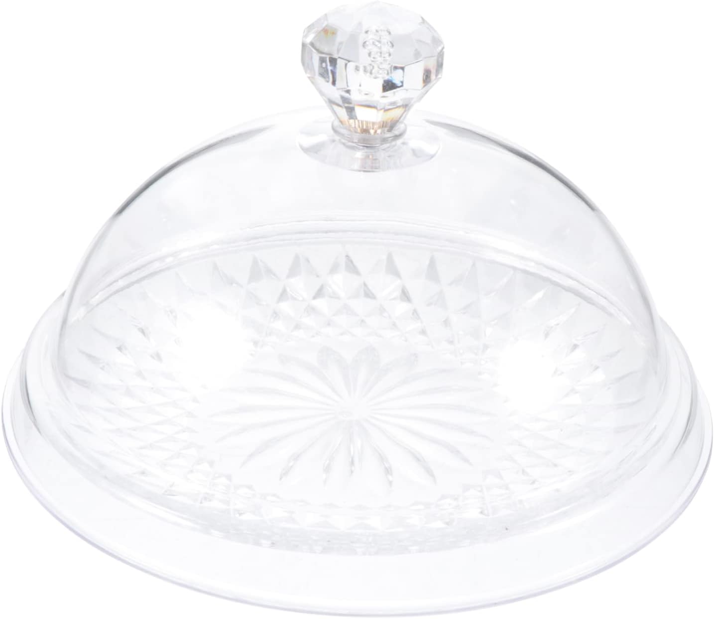UPKOCH Soporte transparente para tartas de polipropileno con tapa, tapa de cúpula, 12 “x 12”