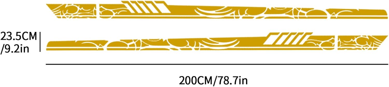 QianBao Adhesivo universal de vinilo para puerta lateral de carreras, para todos los autos, SUV, camiones, vehículos todoterreno, estilo 15, dorado
