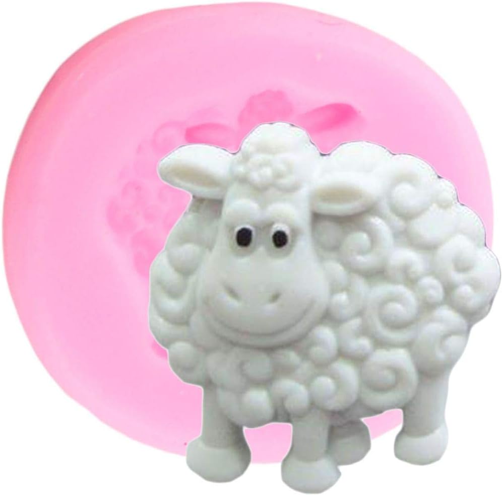 Molde de silicona de ovejas 3D para bricolaje, molde de jabón, para decoración de pasteles, pasta de goma, chocolate, gelatina, cubitos de hielo,