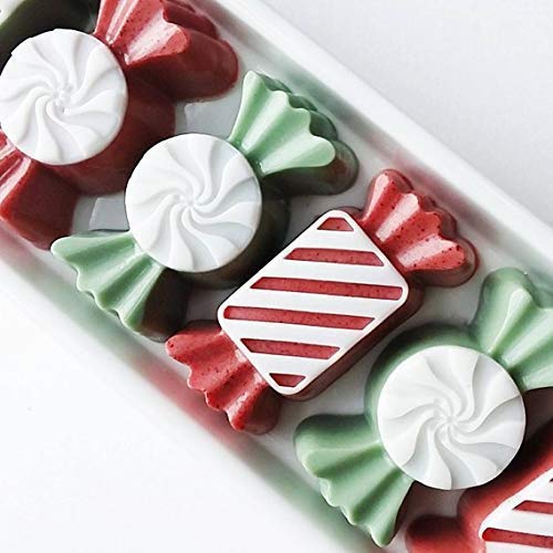 Christmas Candy Handmade Soaps. Stocking Stuffers. Peppermint and Mistletoe. Quick Shipping