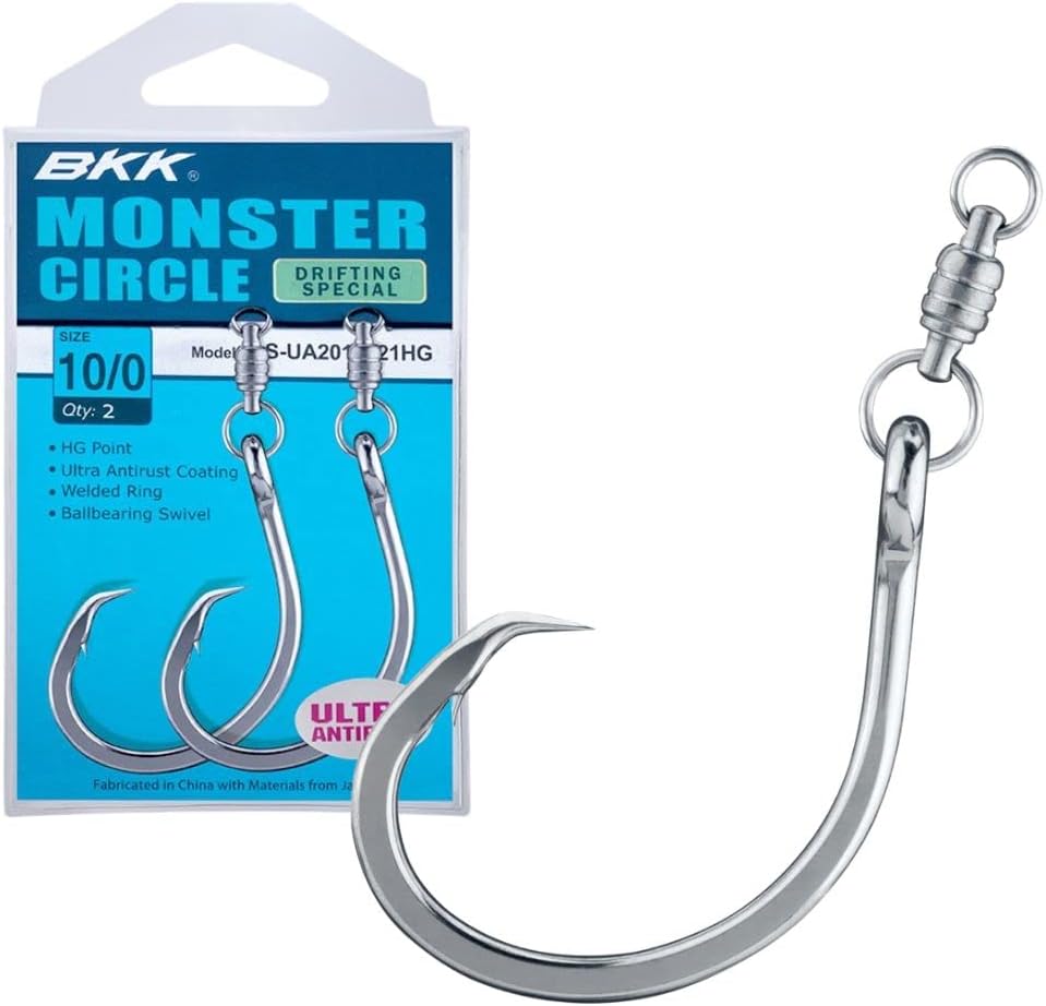 BKK Monster Circle Hook Drifting  4X  Saltwater Ultra-Antirust Coating  Needle Hook Point  Forged Shank  Tuna Marlin Big Game
