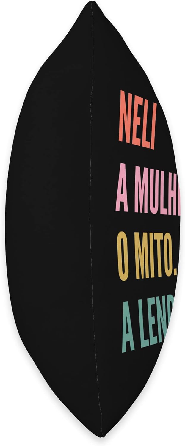 Designs De Nomes Engraçados Para Mulher Funny Portuguese First Name Design-Neli Throw Pillow, 18×18, Multicolor