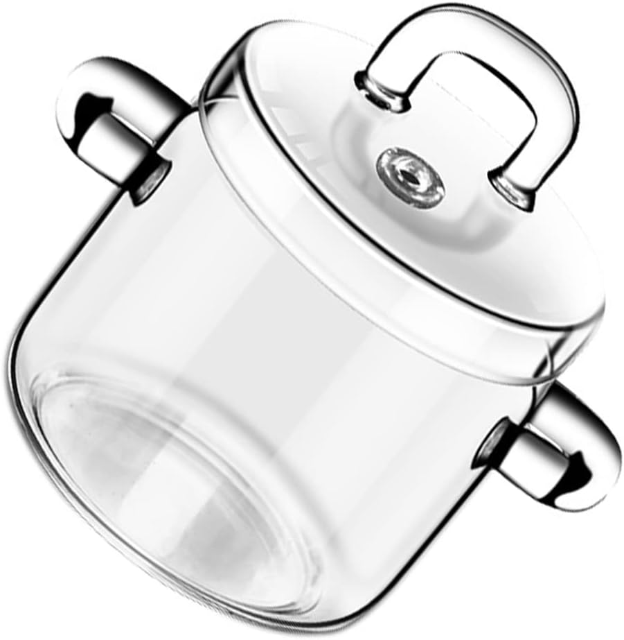 Tazón de ramen – Cacerola de vidrio con tapa, olla de cocina con tapa, olla de cocción escaldada, olla de pasta de cristal transparente de 11.8 fl