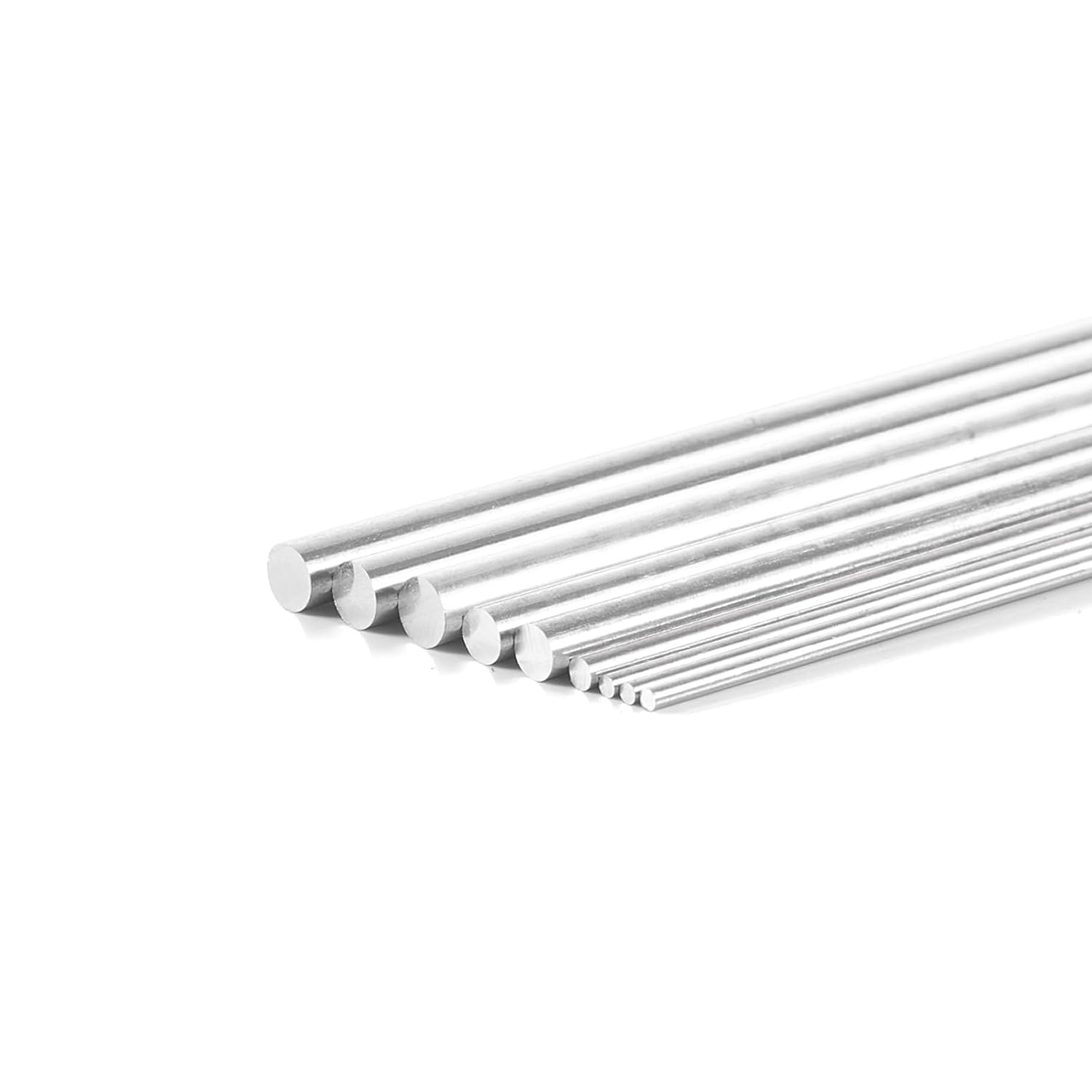 USAMILY 10 varillas redondas de aluminio de 0.079 in de diámetro, 12 pulgadas de longitud, barra de torno sólida para manualidades y piezas de