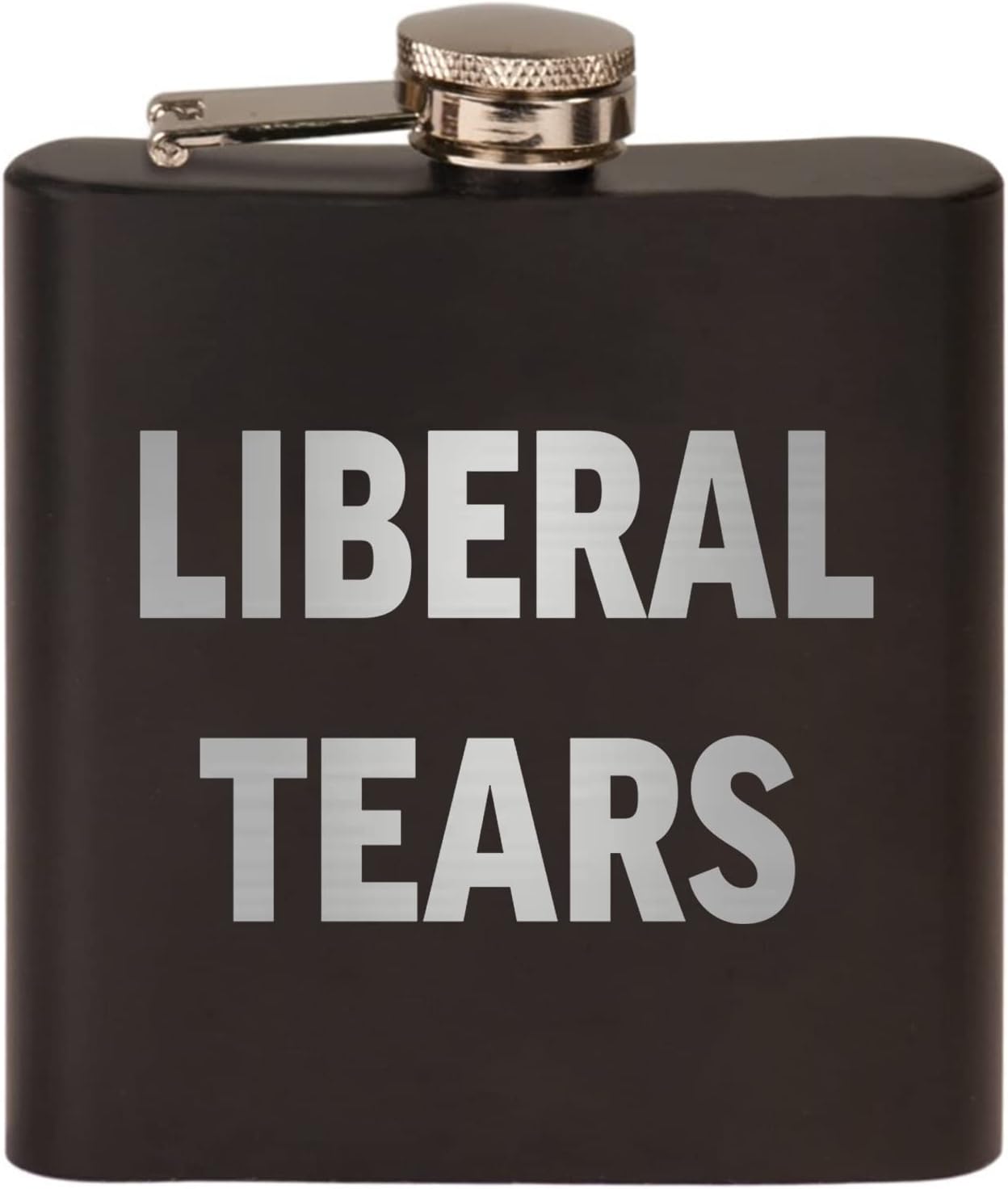 Funny Liberal Tears – Petaca de acero inoxidable de alta calidad, color negro mate, es un gran regalo para él, papá, padre, conservador o republicano