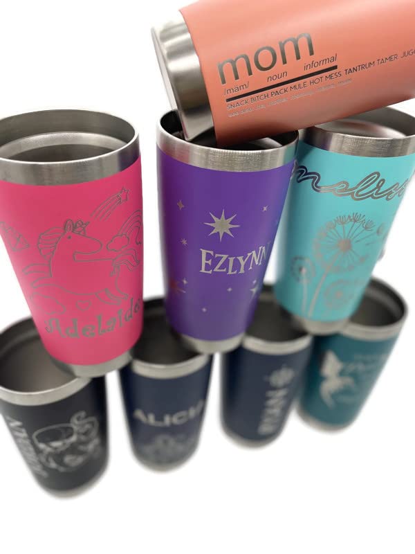 Personalized Engraved Stainless Steel Travel Tumbler Mug FREE SHIPPING (Designs 1-16)