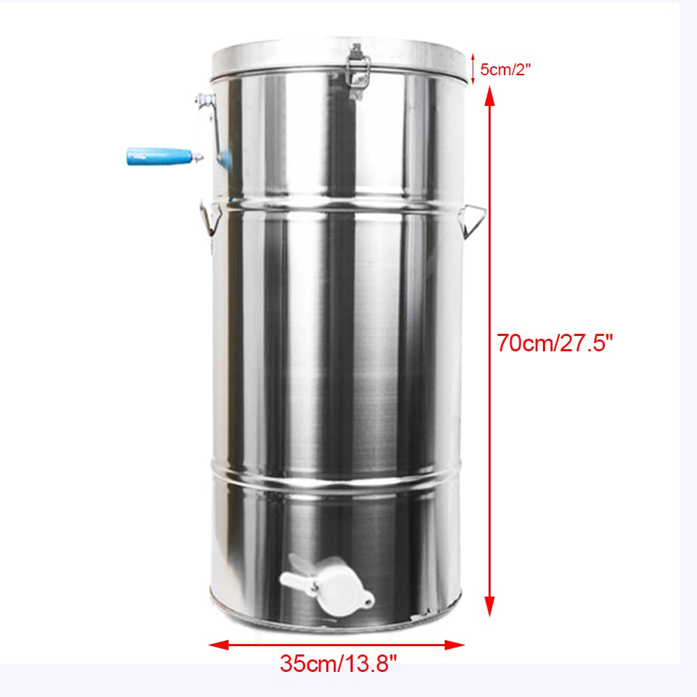 Extractor manual de miel, 2 marcos, acero inoxidable de panal, manivela giratoria de nido de abeja, herramientas de apicultura, máquina de abejas