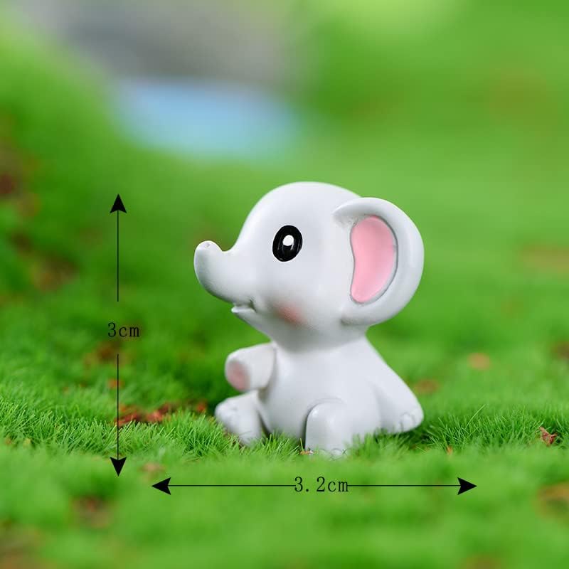 18 figuras de elefante miniatura de resina de elefante para bricolaje, jardín de hadas de Navidad, paisaje de musgo en miniatura, 18 piezas