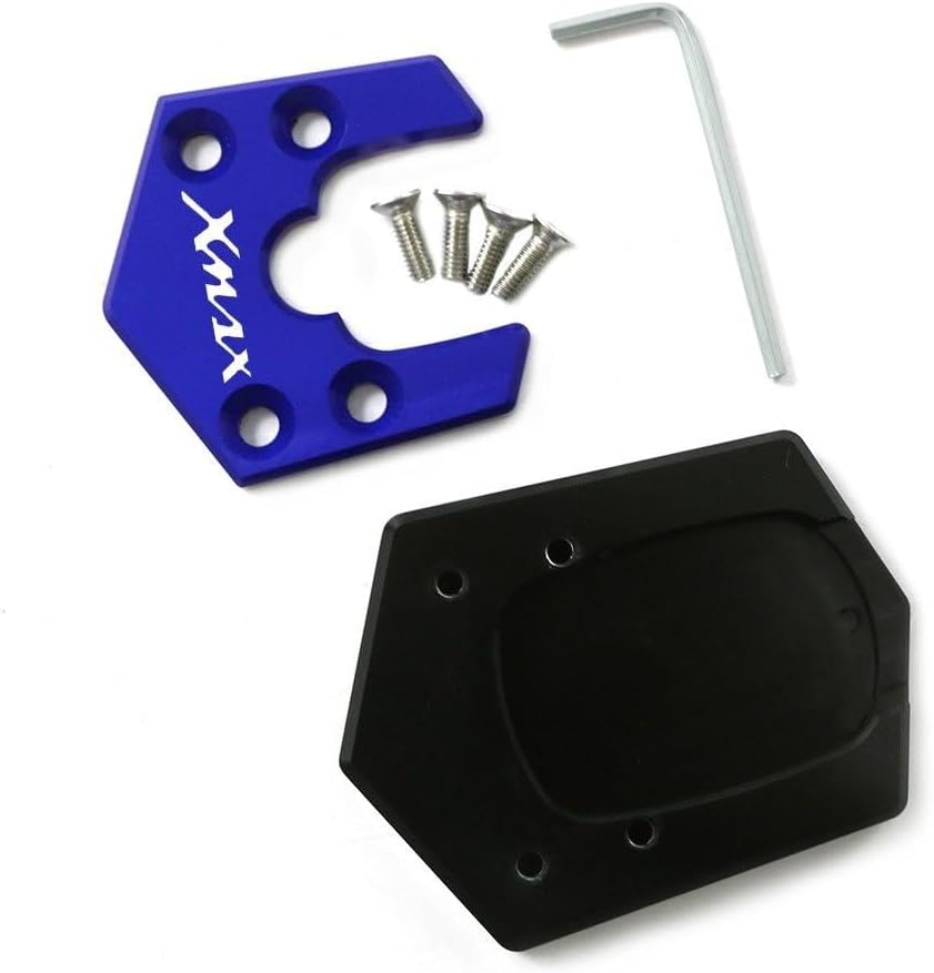 Motorcycle Side Stand pad CNC Kickstand Motorcycle Foot Side Stand Extension Pad Support Plate Enlarge for Y&AMAHA X-MAX X MAX Xmax 300 125 250