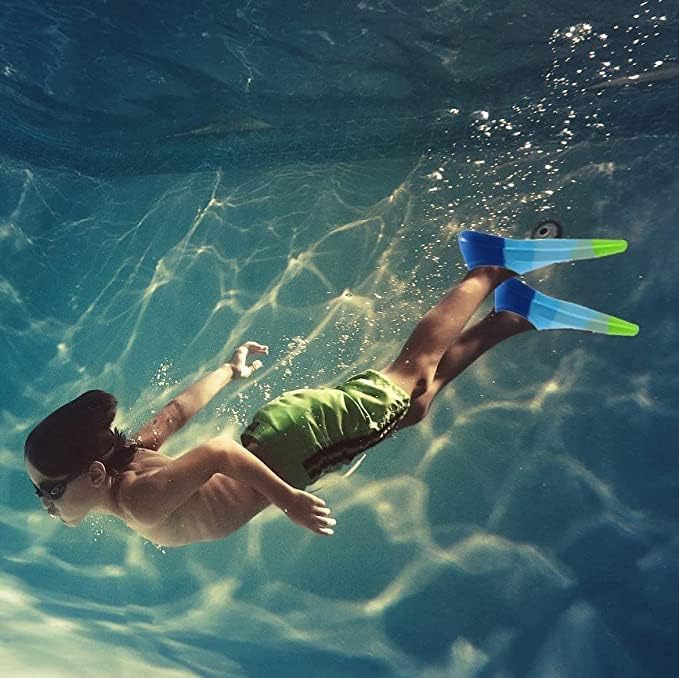Aletas de natación para niños, aletas cortas de entrenamiento de natación para regazo, piscina, esnórquel para niños, niñas, niños y principiantes