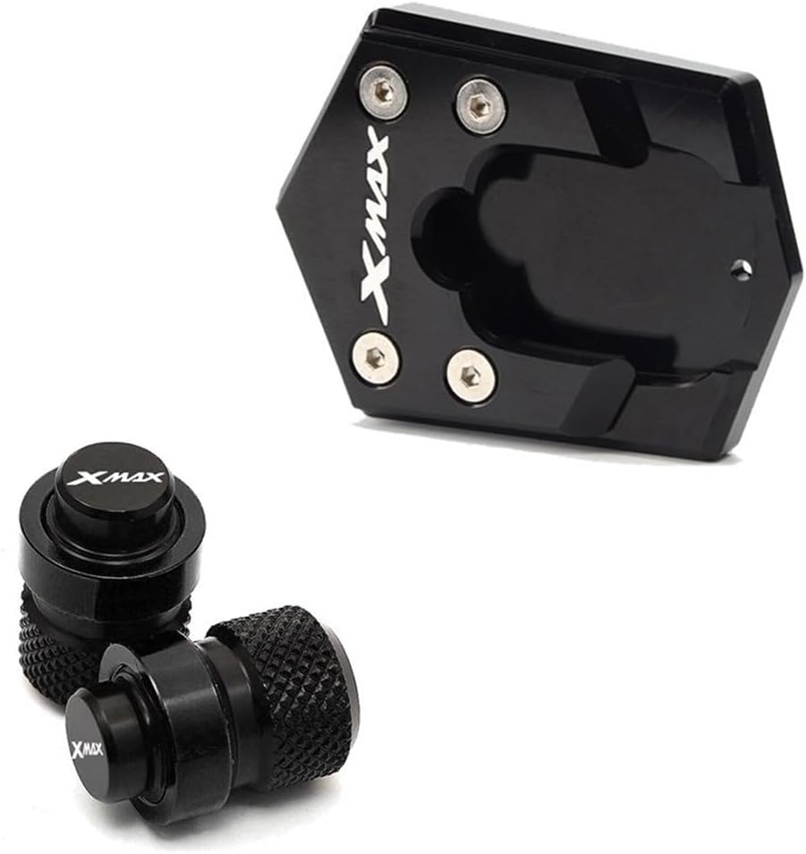 Motorcycle Side Stand pad XMAX300 Accessories Motorcycle Side Stand Kickstand Enlarge & Tire Valve Caps for Y&AMAHA Xmax 250 300 2017 2018 2019 2020