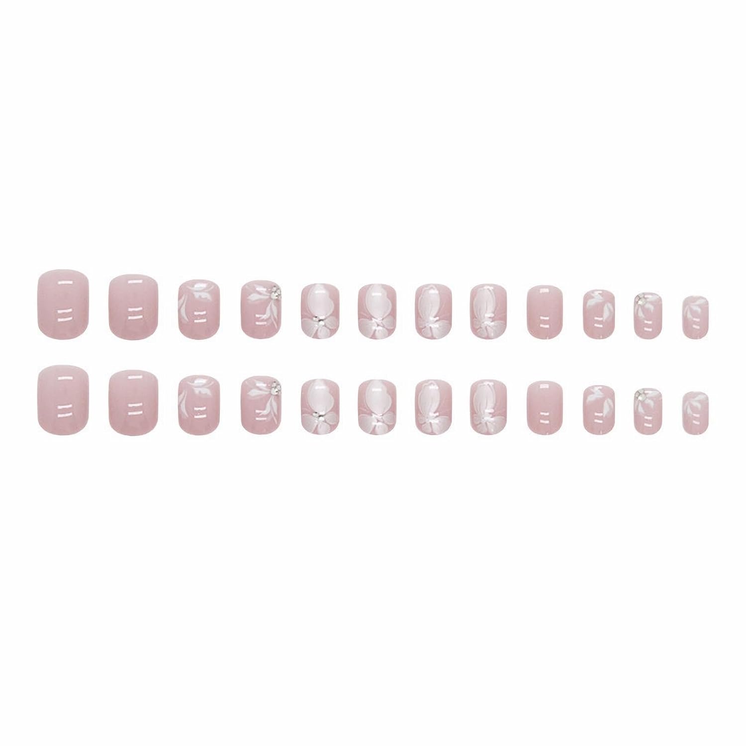 MISUD Uñas postizas cuadradas cortas a presión, uñas postizas cuadradas brillantes con pegamento en uñas cuadradas, uñas acrílicas cromadas, uñas