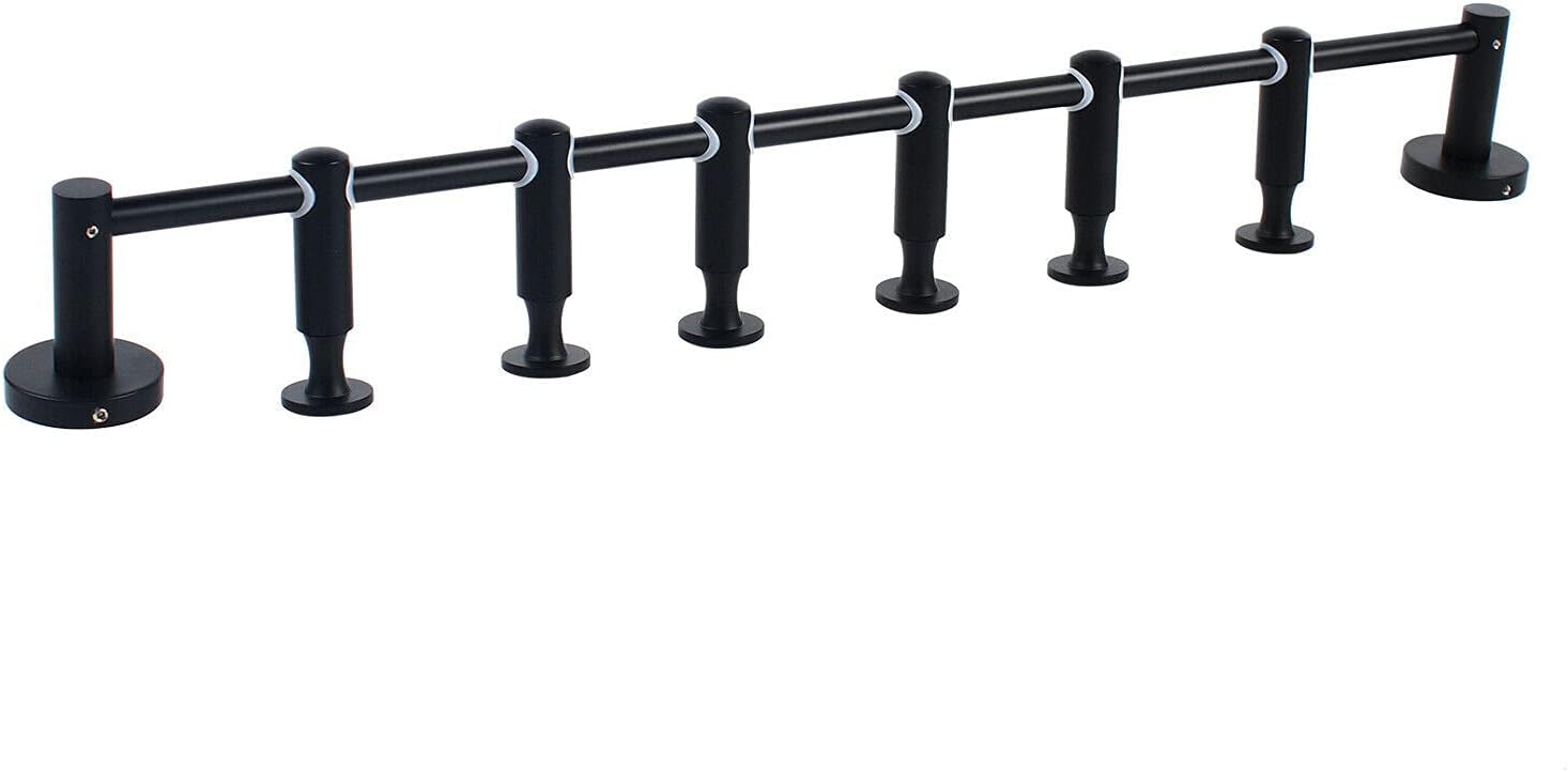 Toallero para baño para sala de estar, perchero giratorio, bata, sombrero, ropa, colgador de pared, toalleros para baño, con 6 ganchos (negro)